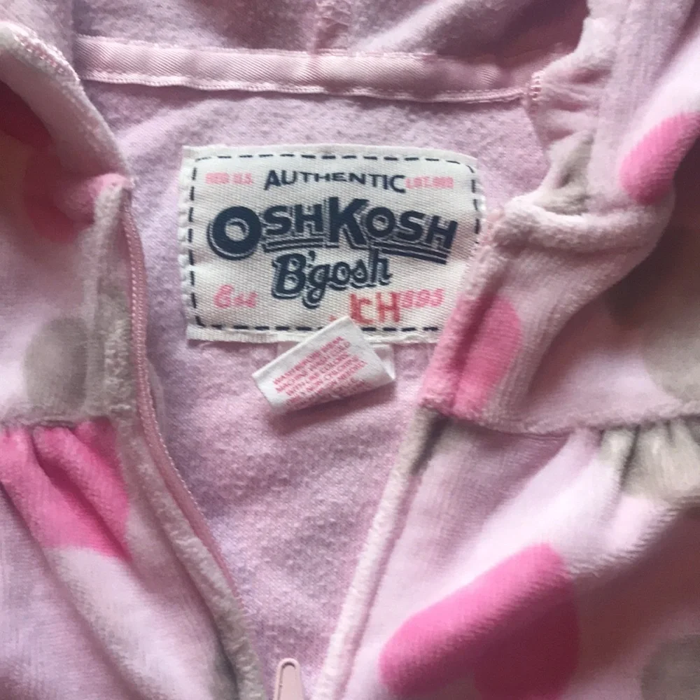 Oshkosh Bgosh Pink Heart Super Soft Long Sleeve Zip Up Hoodie